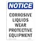 Signmission OSHA Notice Sign, Corrosive Liquids Wear Protective, 14in X 10in Decal, 10" W, 14" H, Portrait OS-NS-D-1014-V-10838 - alternate 1